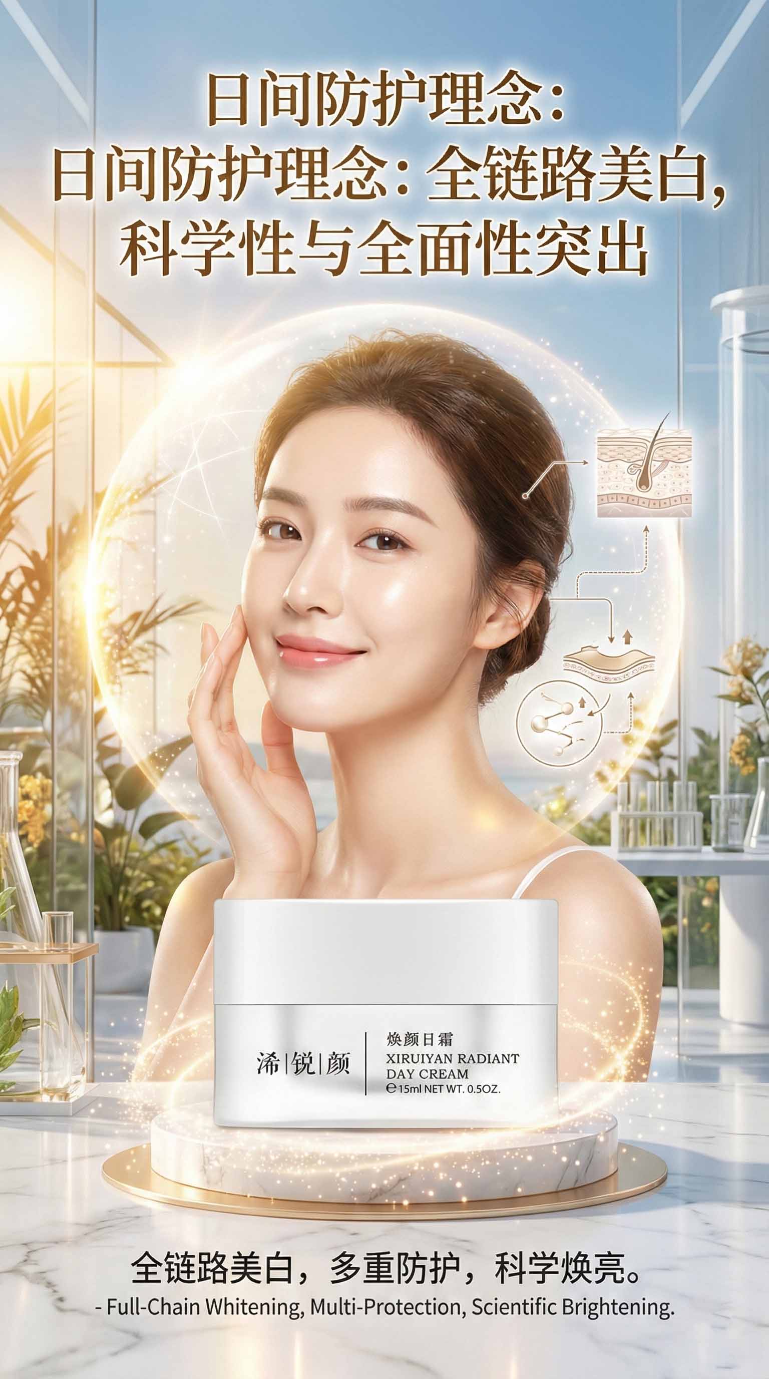 日间防护理念：全链路美白，科学性与全面性突出